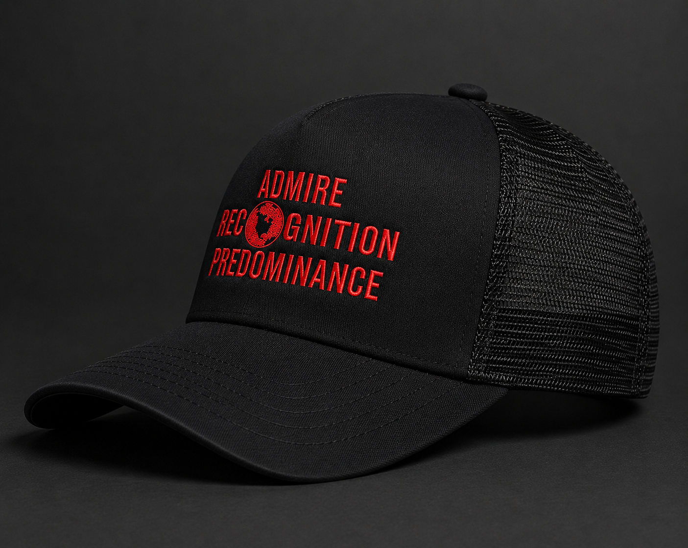 Admire Recognition Predominance Trucker Hat – Black/Red
